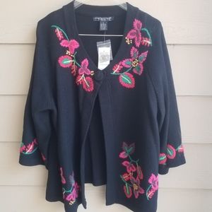 Embroidery Sweater Size XL, NWT
